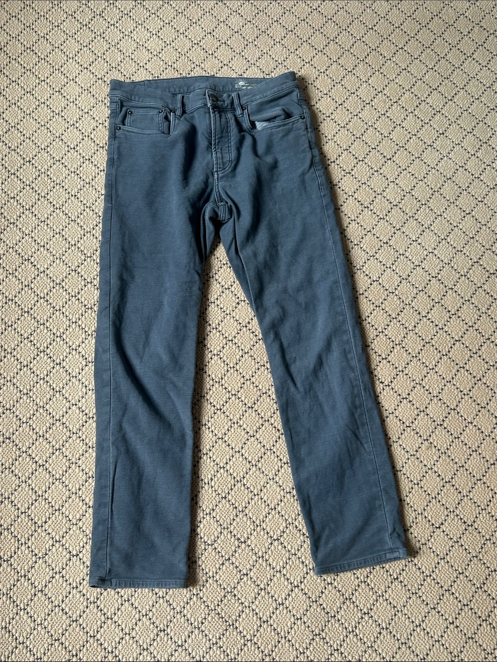 Faherty Mens Pants 5 Pocket Terry Stretch Pants Gray 31W 30L